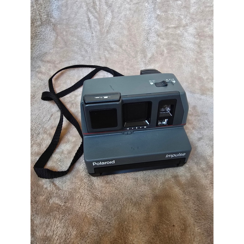 Polaroid Impulse Instant Film Camera Slate Gray Vintage 600 Series Pop-Up Flash